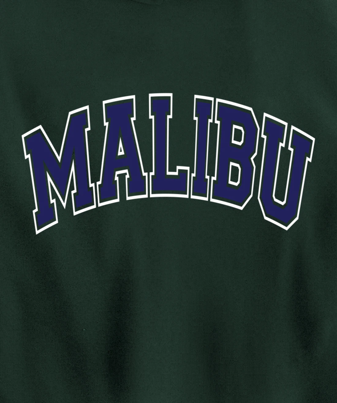 Malibu Arched Dark Blue Text Pullover Hoodie