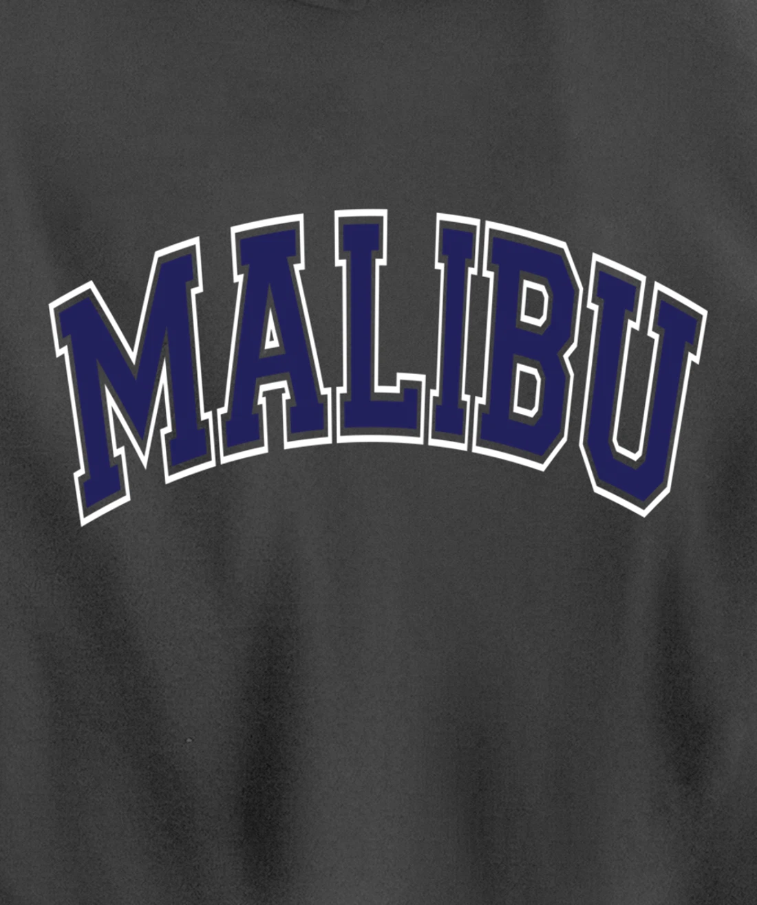 Malibu Arched Dark Blue Text Pullover Hoodie