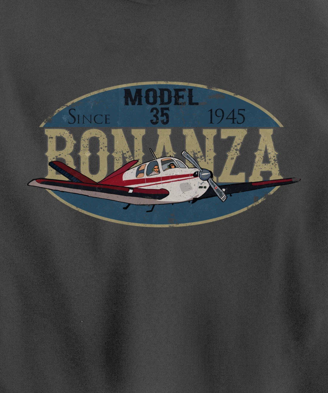 Model 35 Bonanza Since 1945 Retro Vintage Airplane Pilot Pullover Hoodie