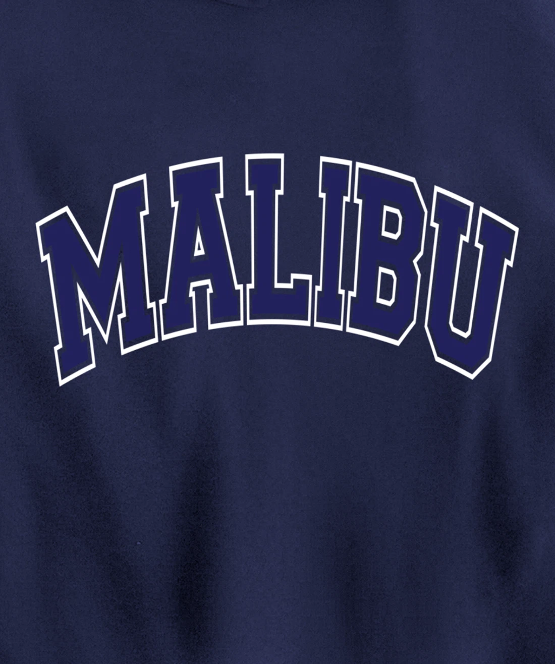 Malibu Arched Dark Blue Text Pullover Hoodie