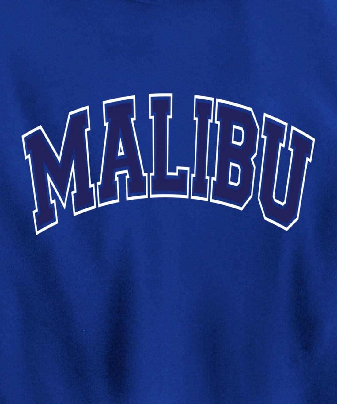 Malibu Arched Dark Blue Text Pullover Hoodie