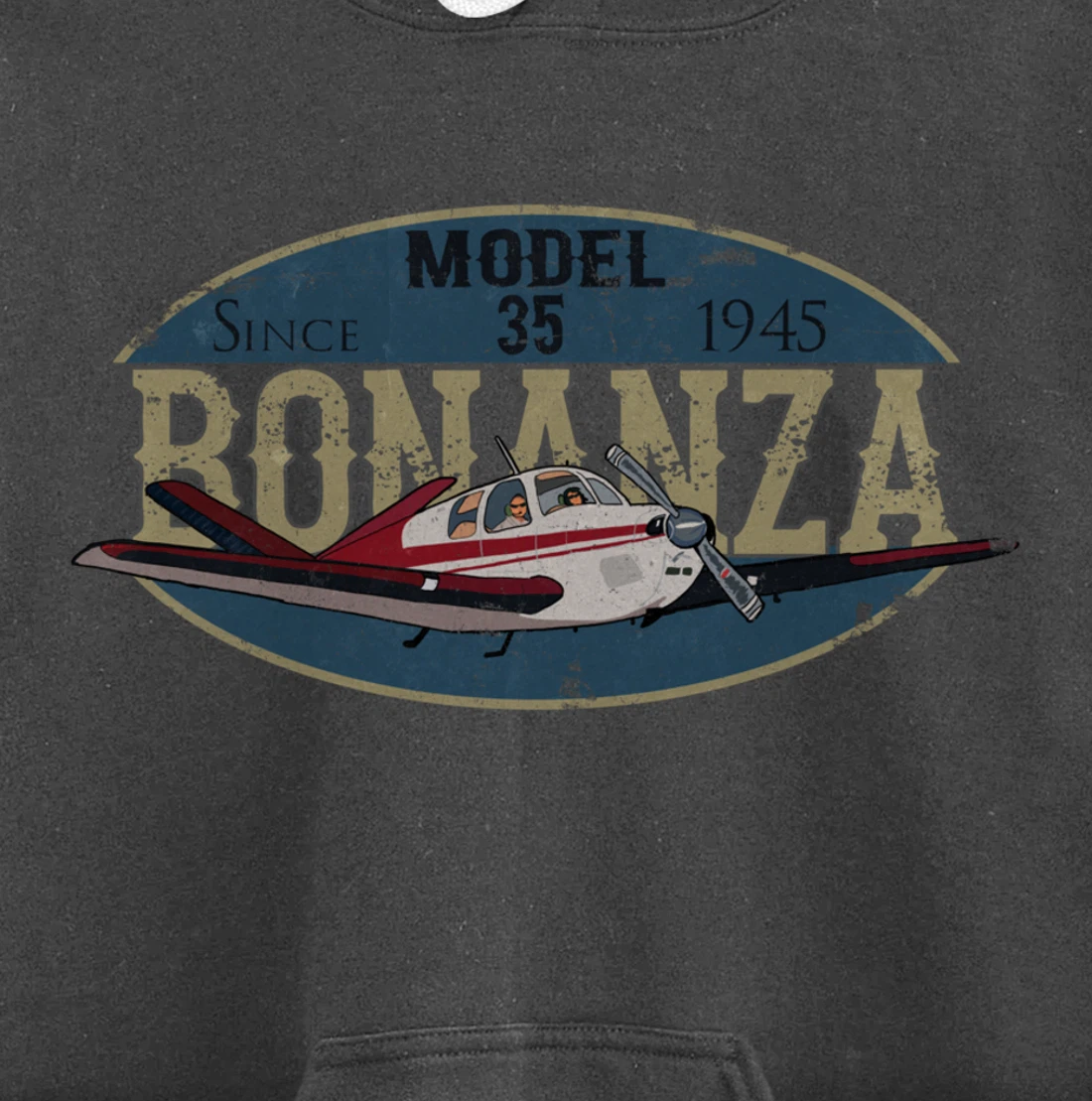 Model 35 Bonanza Since 1945 Retro Vintage Airplane Pilot Pullover Hoodie