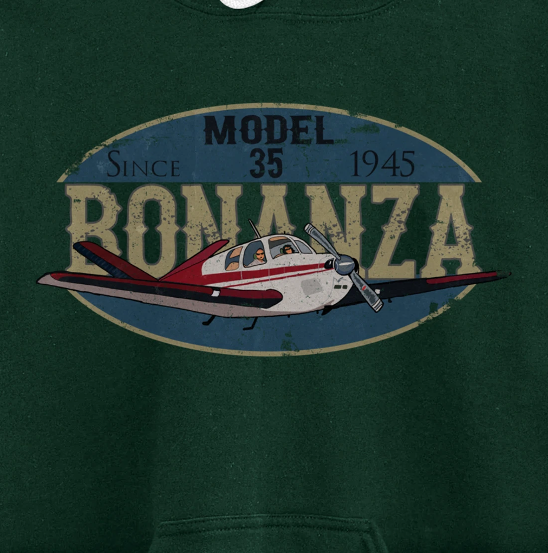 Model 35 Bonanza Since 1945 Retro Vintage Airplane Pilot Pullover Hoodie