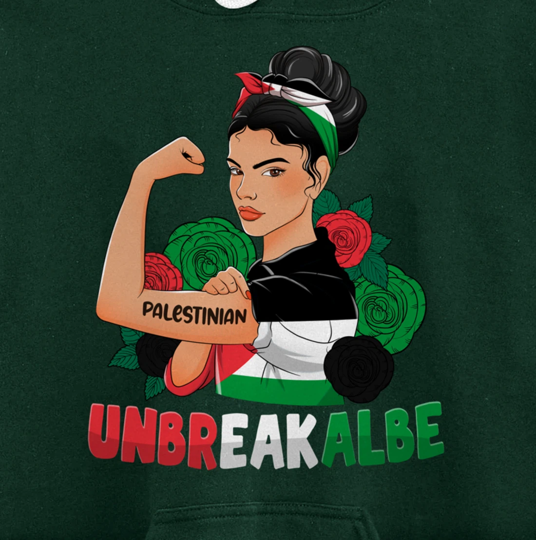 Messy Bun Palestinian Flag Palestine For Girls Womens Pullover Hoodie