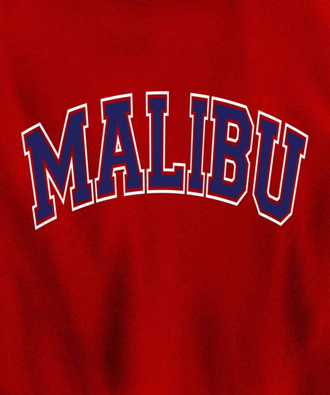 Malibu Arched Dark Blue Text Pullover Hoodie