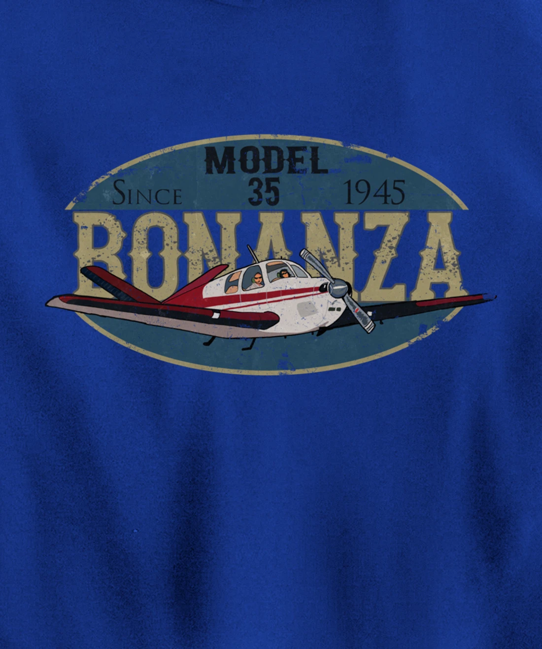 Model 35 Bonanza Since 1945 Retro Vintage Airplane Pilot Pullover Hoodie