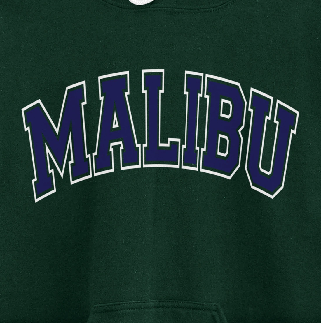 Malibu Arched Dark Blue Text Pullover Hoodie