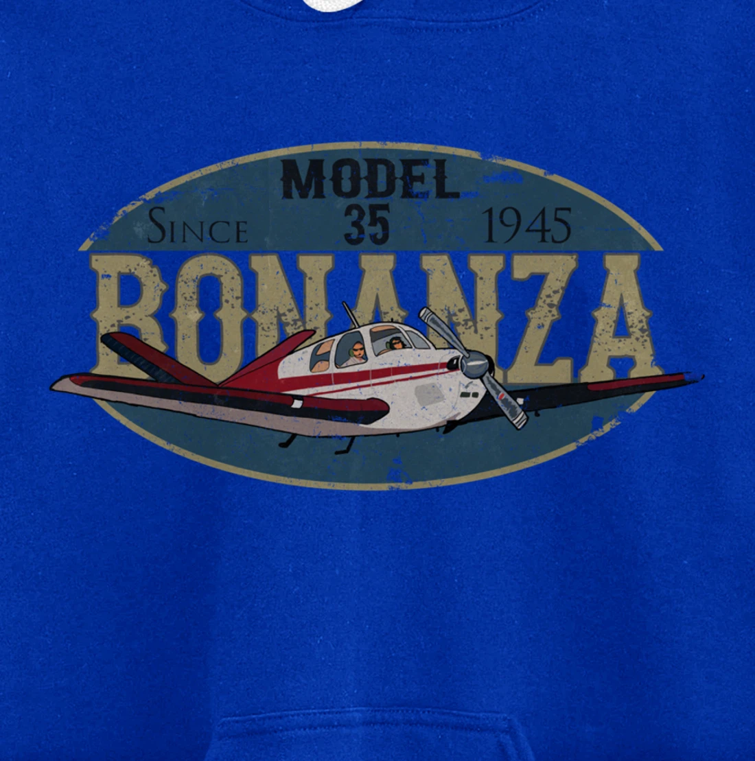 Model 35 Bonanza Since 1945 Retro Vintage Airplane Pilot Pullover Hoodie