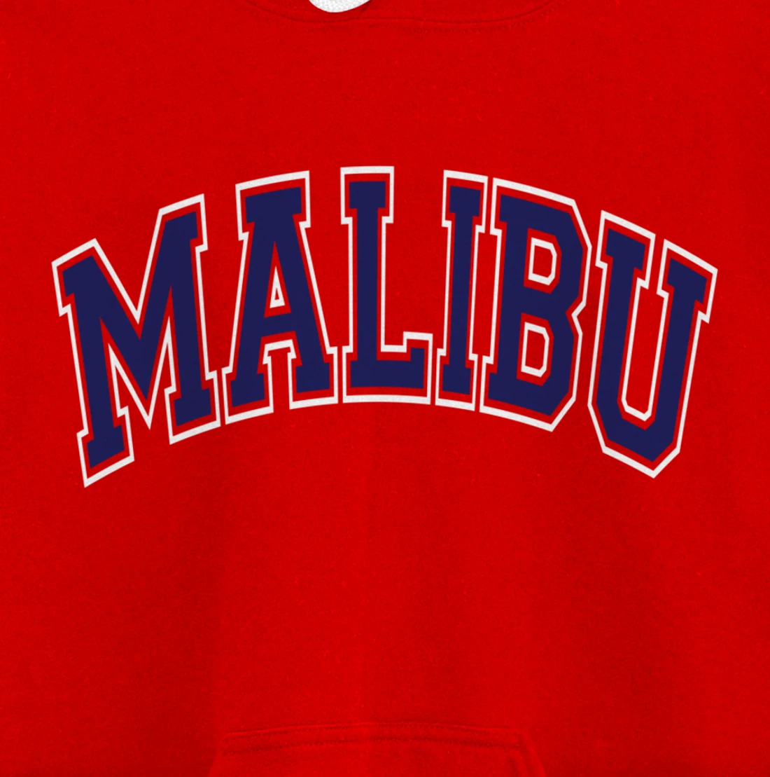 Malibu Arched Dark Blue Text Pullover Hoodie