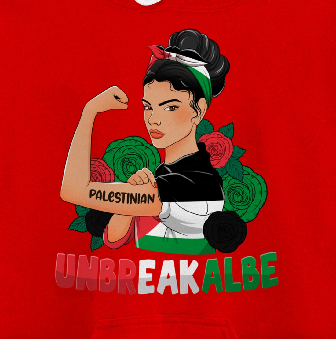 Messy Bun Palestinian Flag Palestine For Girls Womens Pullover Hoodie