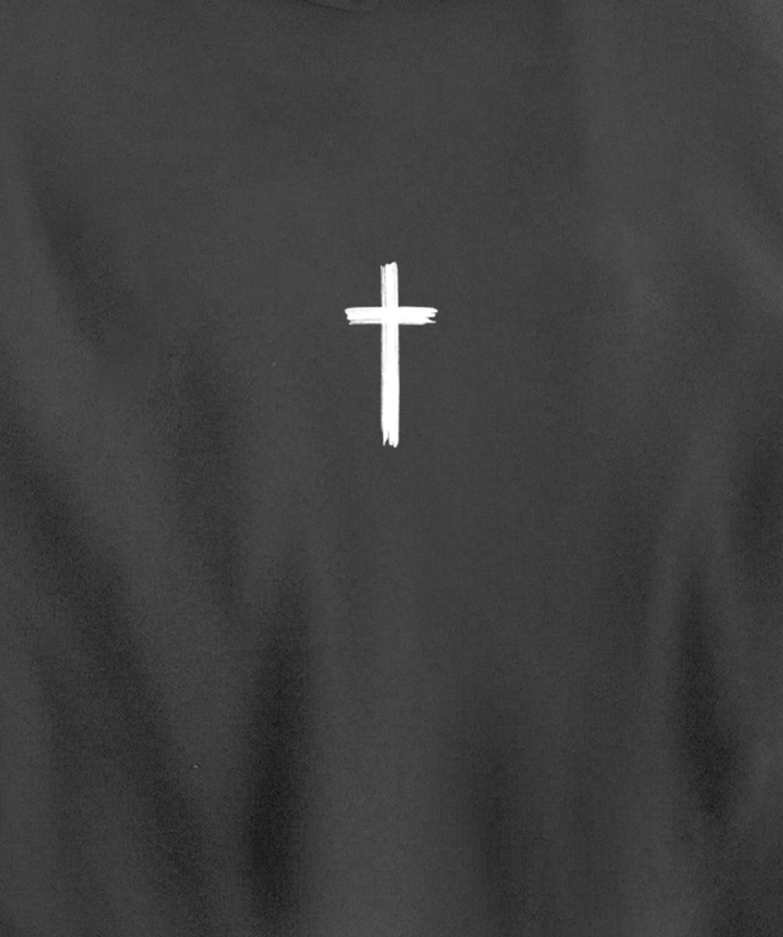 Small Cross Subtle Christian Minimalist Religious Faith Pullover Hoodie