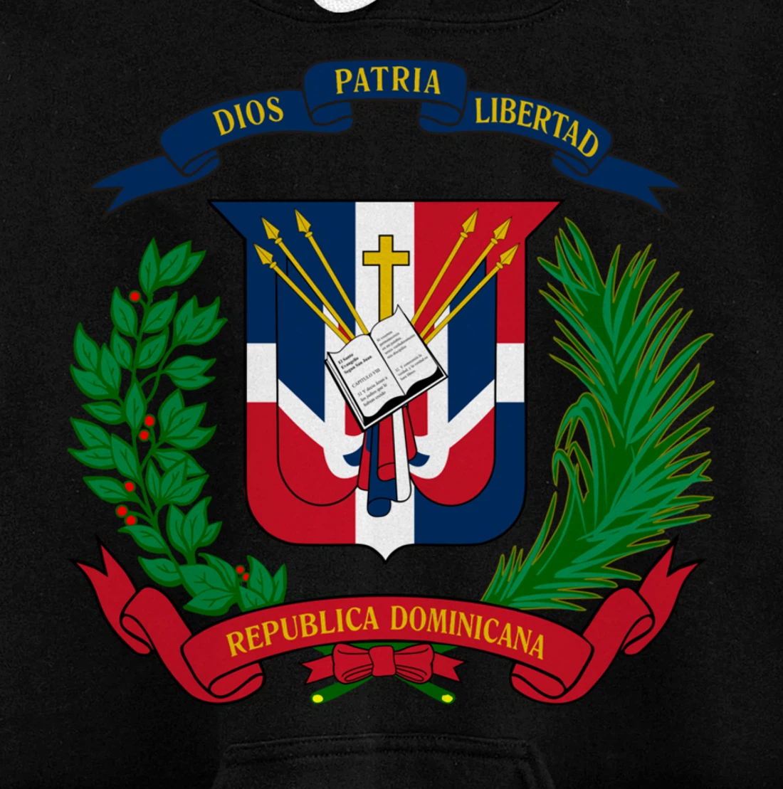 Coat of Arms Republica Dominicana Bandera Dominican Flag Pullover Hoodie