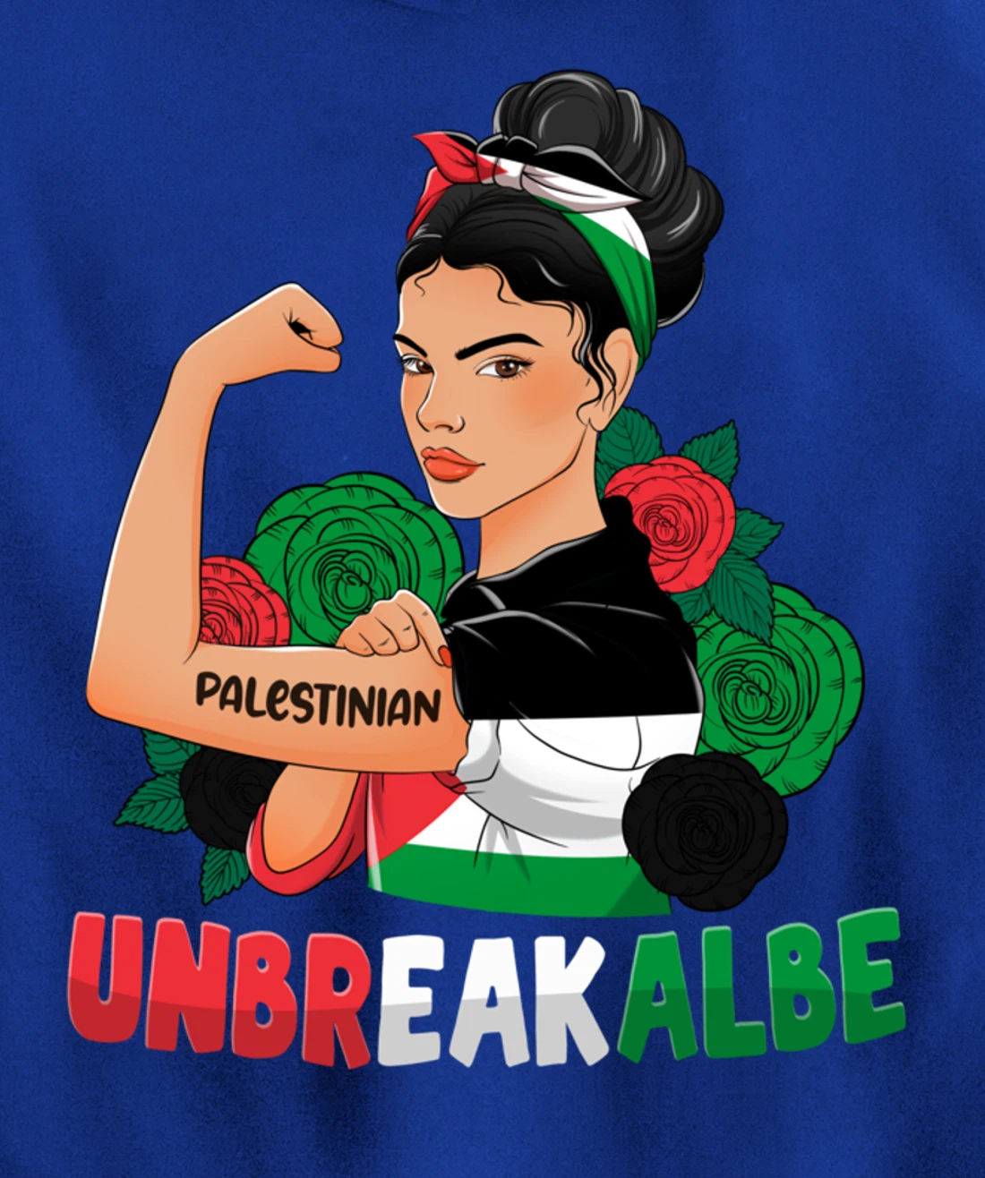 Messy Bun Palestinian Flag Palestine For Girls Womens Pullover Hoodie