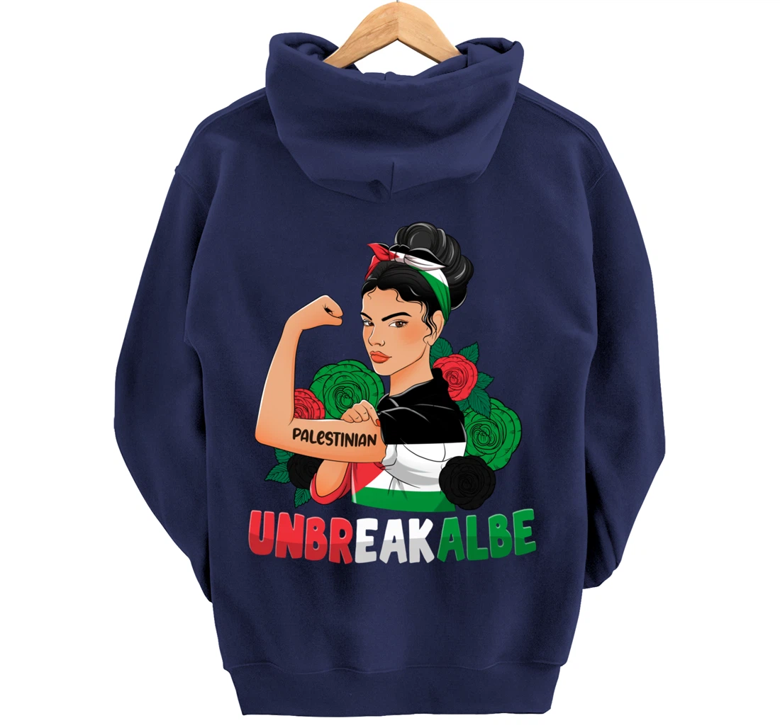 Messy Bun Palestinian Flag Palestine For Girls Womens Pullover Hoodie