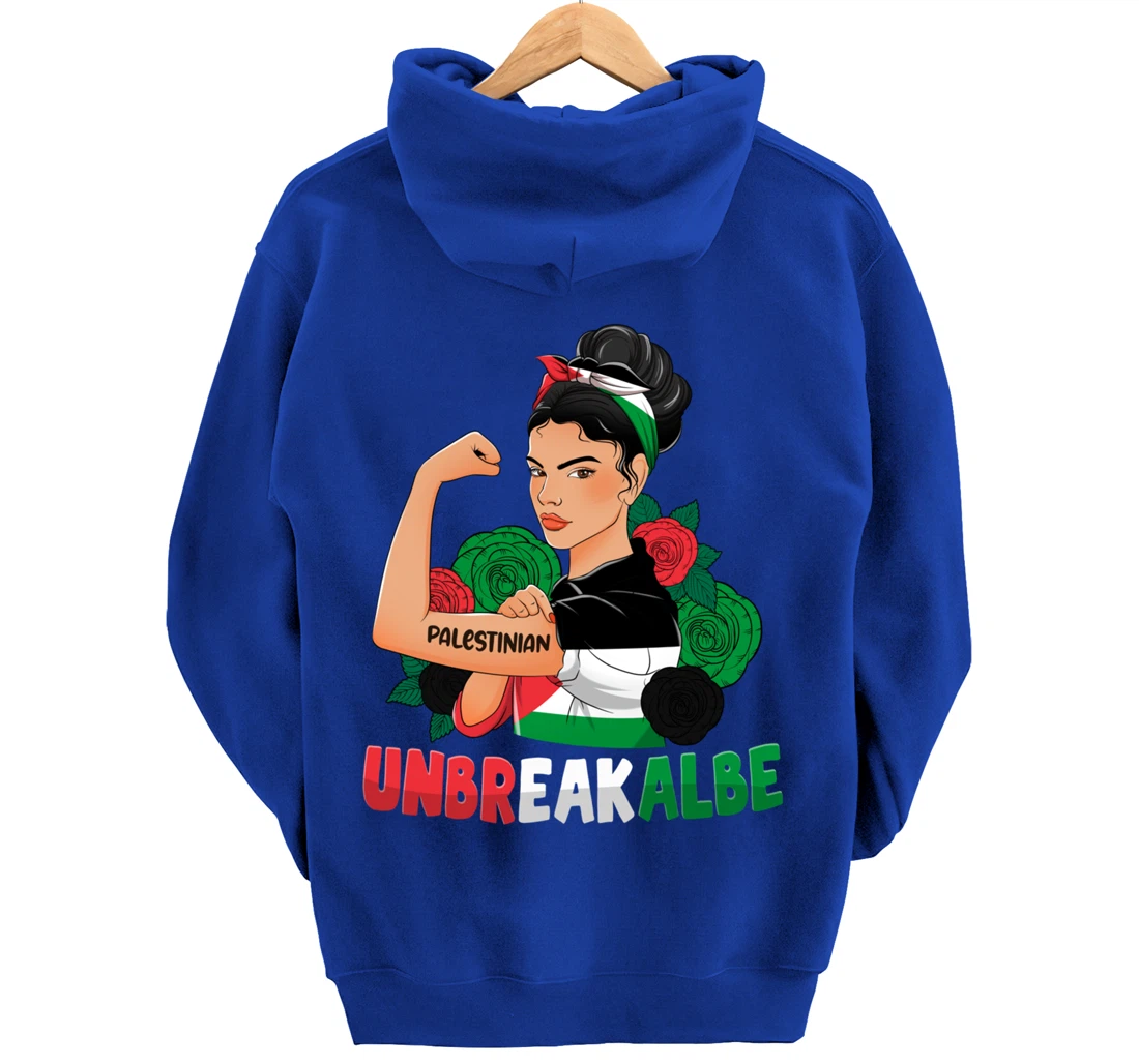 Messy Bun Palestinian Flag Palestine For Girls Womens Pullover Hoodie