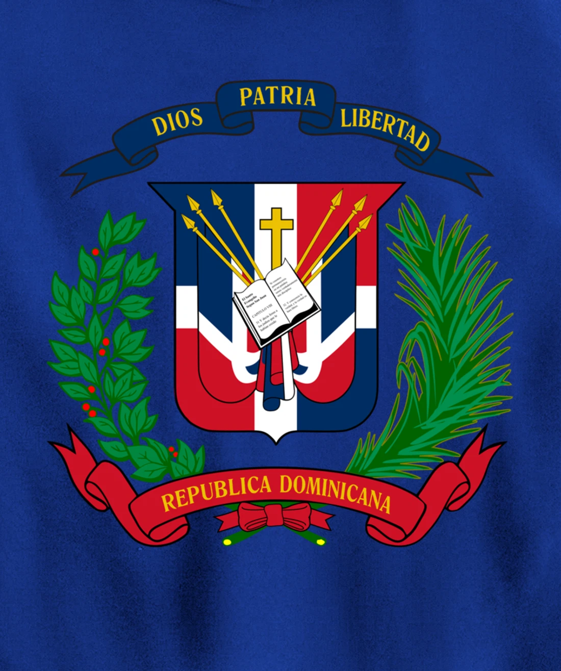 Coat of Arms Republica Dominicana Bandera Dominican Flag Pullover Hoodie