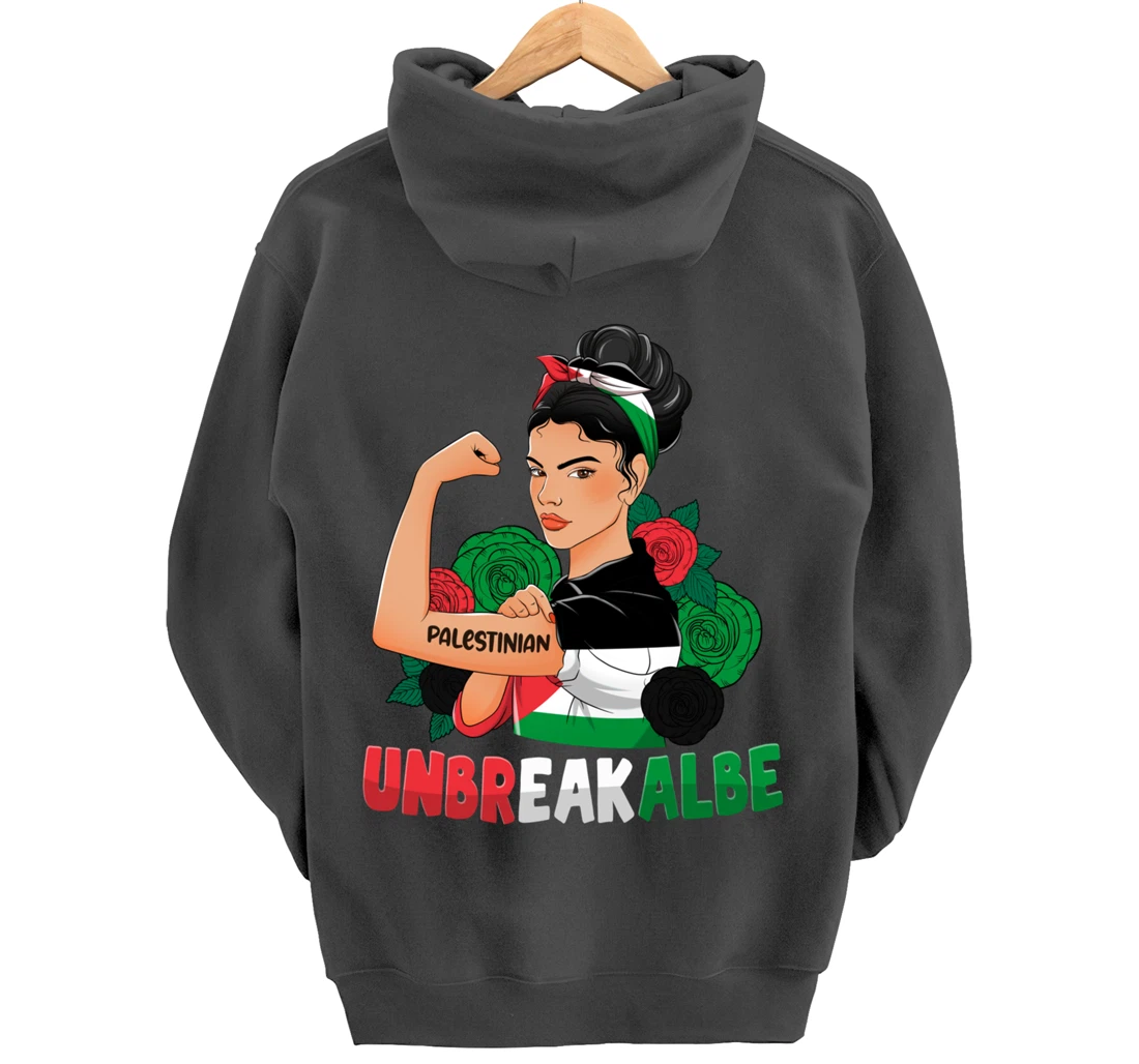 Messy Bun Palestinian Flag Palestine For Girls Womens Pullover Hoodie