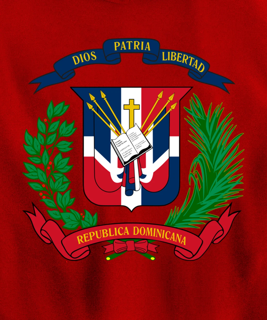 Coat of Arms Republica Dominicana Bandera Dominican Flag Pullover Hoodie