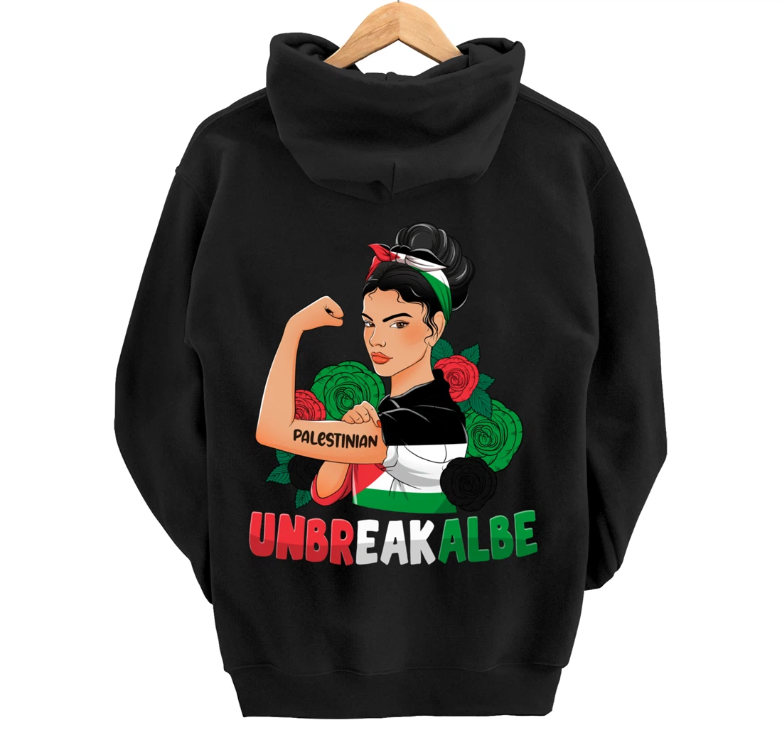 Messy Bun Palestinian Flag Palestine For Girls Womens Pullover Hoodie