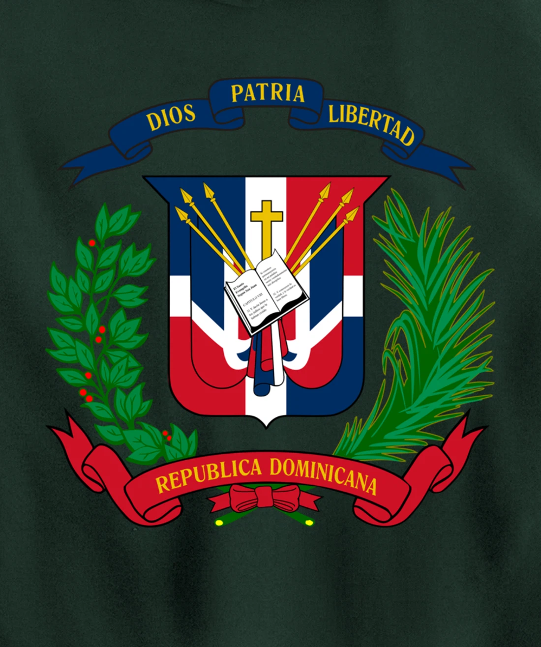 Coat of Arms Republica Dominicana Bandera Dominican Flag Pullover Hoodie