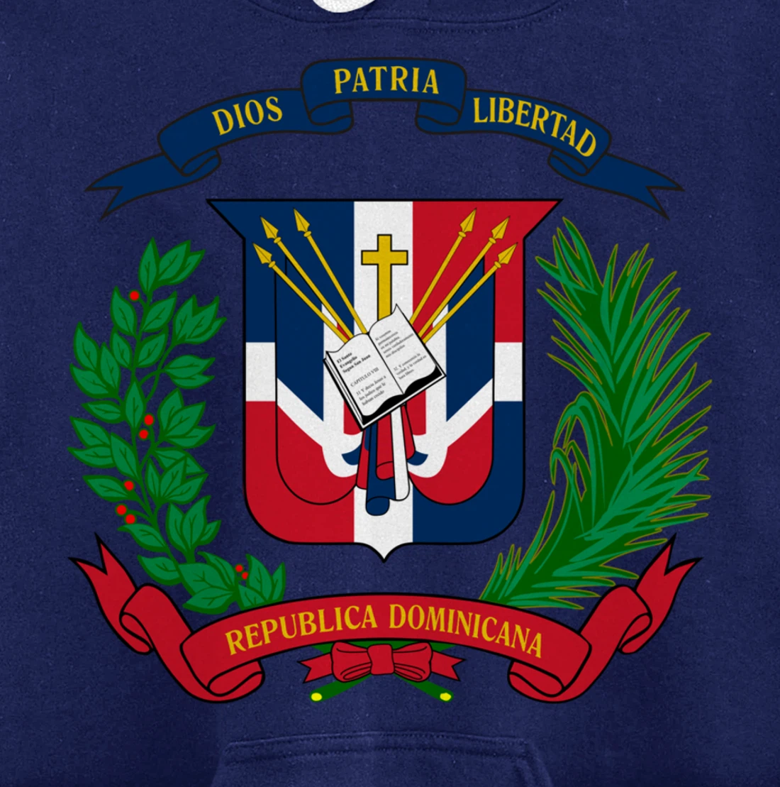 Coat of Arms Republica Dominicana Bandera Dominican Flag Pullover Hoodie