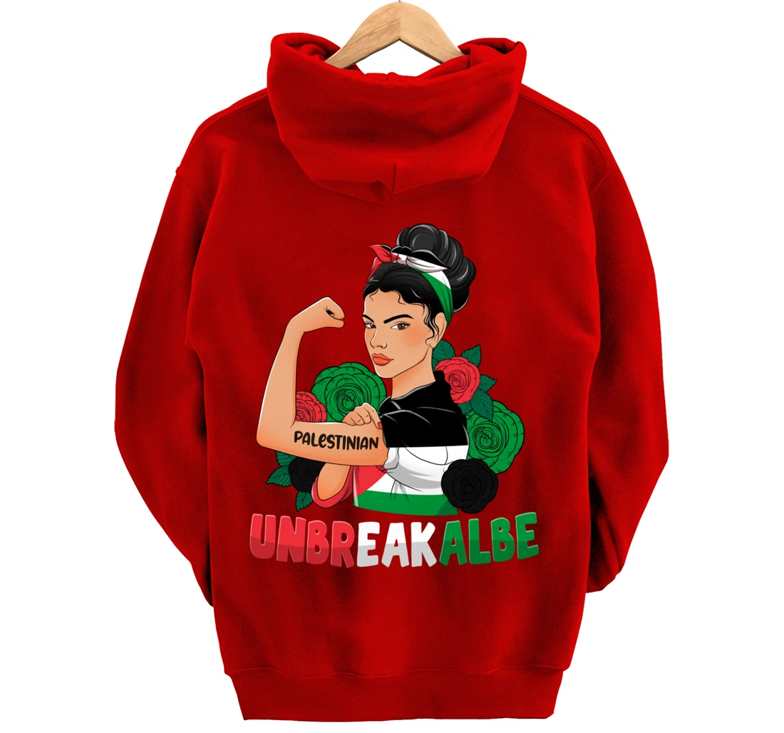 Messy Bun Palestinian Flag Palestine For Girls Womens Pullover Hoodie