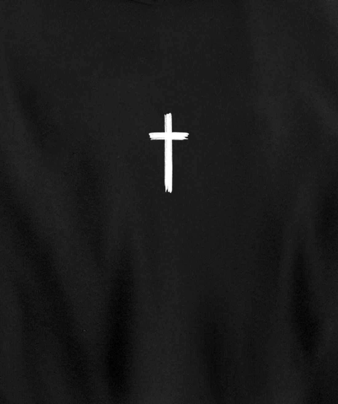 Small Cross Subtle Christian Minimalist Religious Faith Pullover Hoodie