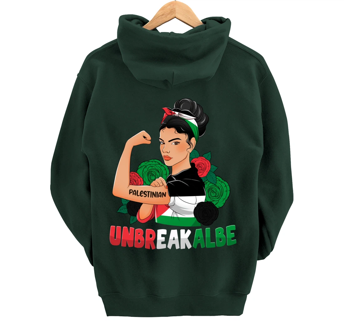 Messy Bun Palestinian Flag Palestine For Girls Womens Pullover Hoodie