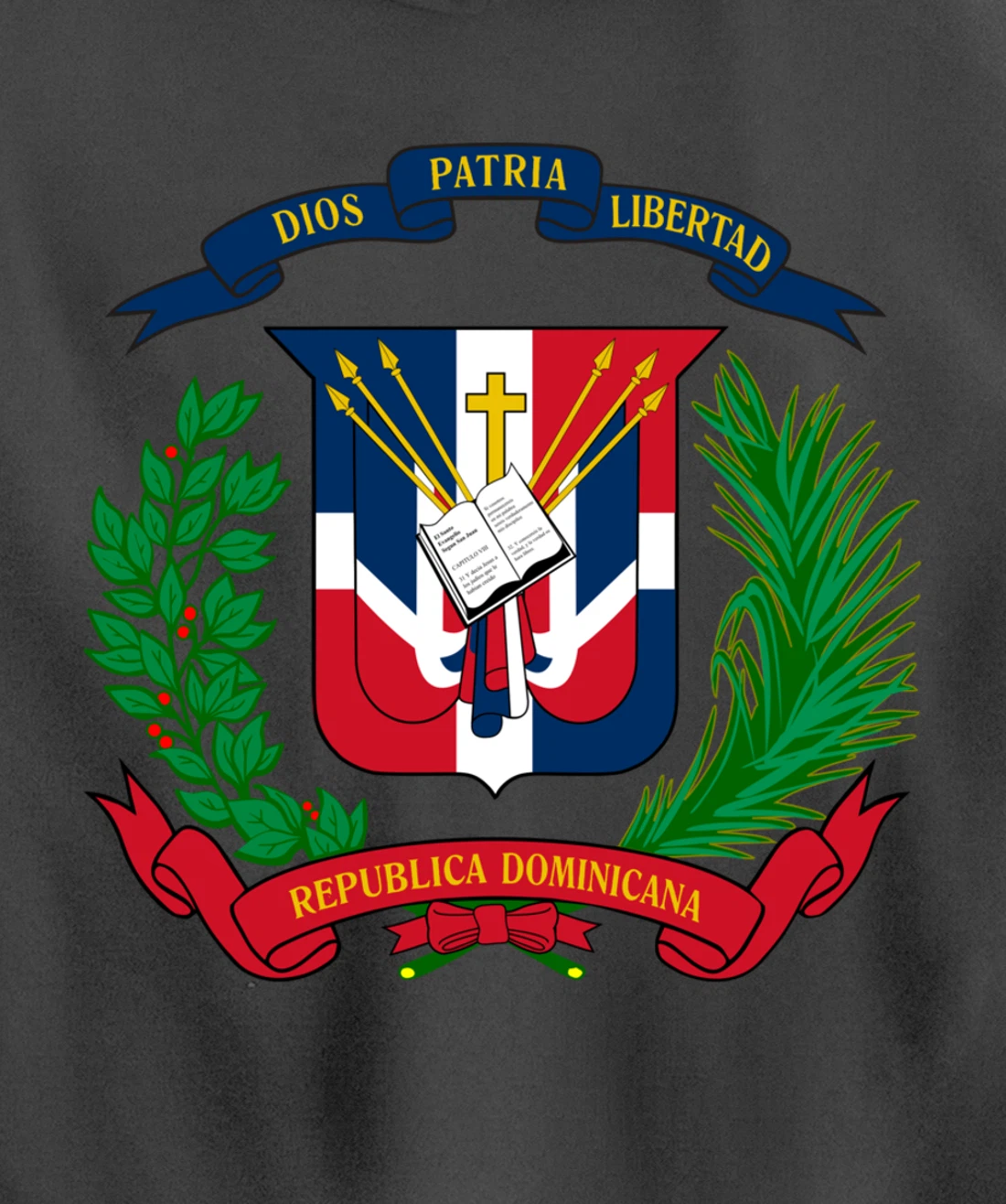 Coat of Arms Republica Dominicana Bandera Dominican Flag Pullover Hoodie