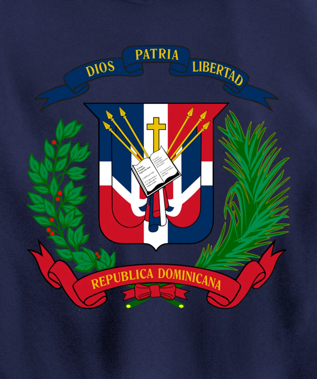 Coat of Arms Republica Dominicana Bandera Dominican Flag Pullover Hoodie