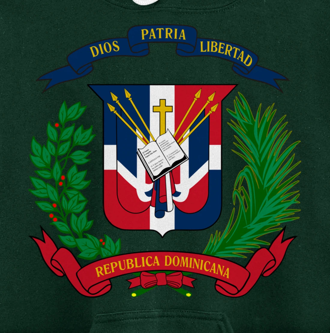 Coat of Arms Republica Dominicana Bandera Dominican Flag Pullover Hoodie