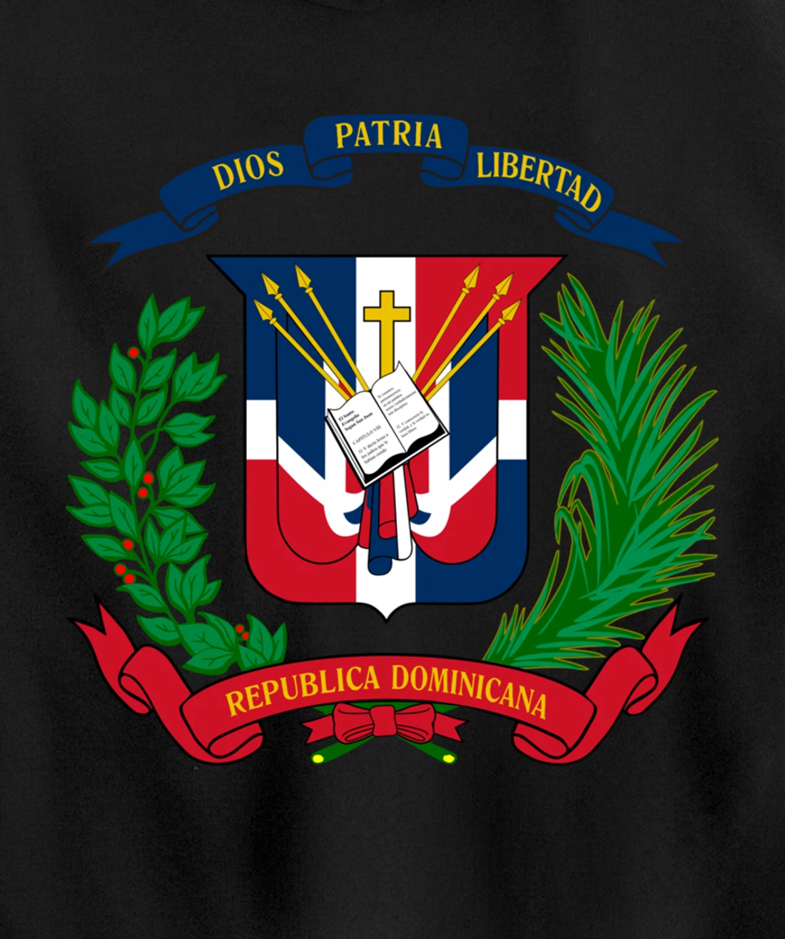 Coat of Arms Republica Dominicana Bandera Dominican Flag Pullover Hoodie