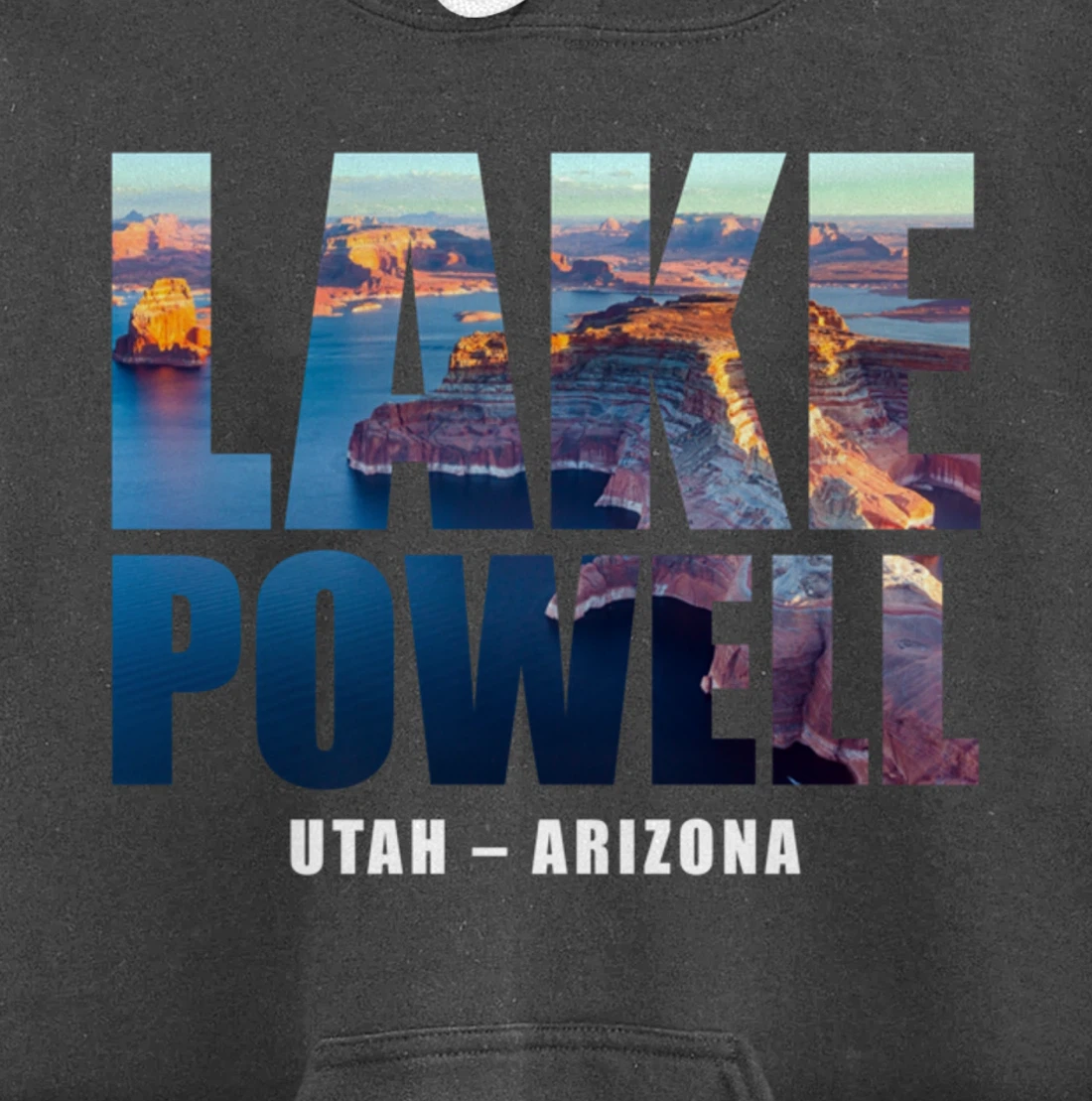Lake Powell Landscape Inside Bold Letters Travel Souvenir Pullover Hoodie