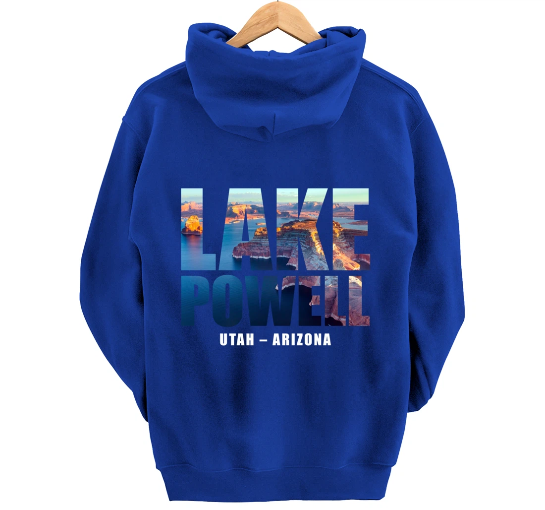 Lake Powell Landscape Inside Bold Letters Travel Souvenir Pullover Hoodie