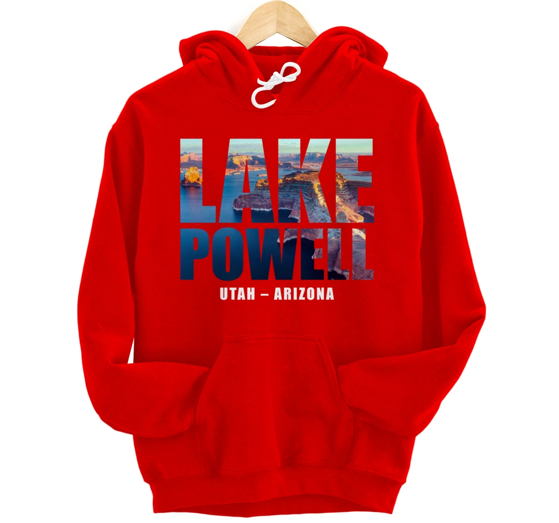 Lake Powell Landscape Inside Bold Letters Travel Souvenir Pullover Hoodie