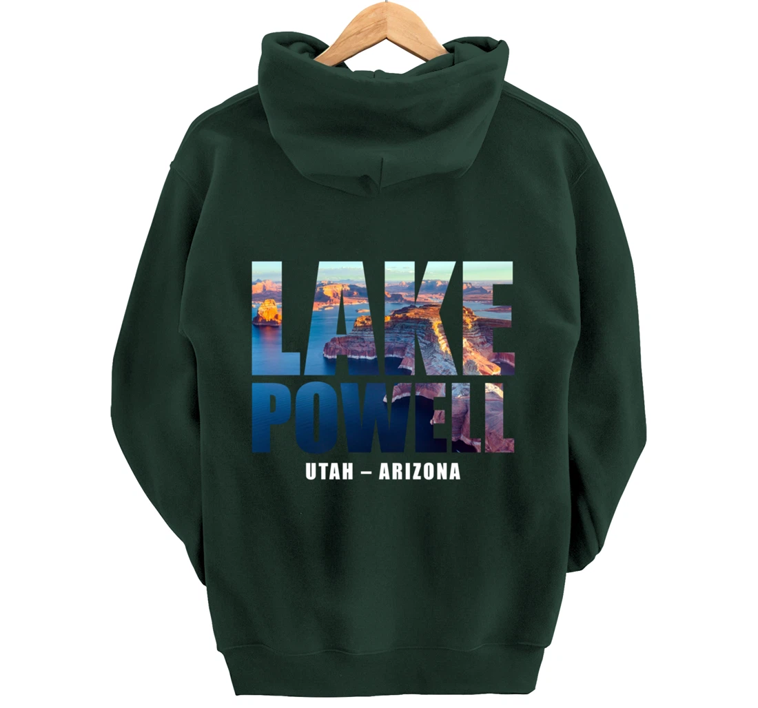 Lake Powell Landscape Inside Bold Letters Travel Souvenir Pullover Hoodie