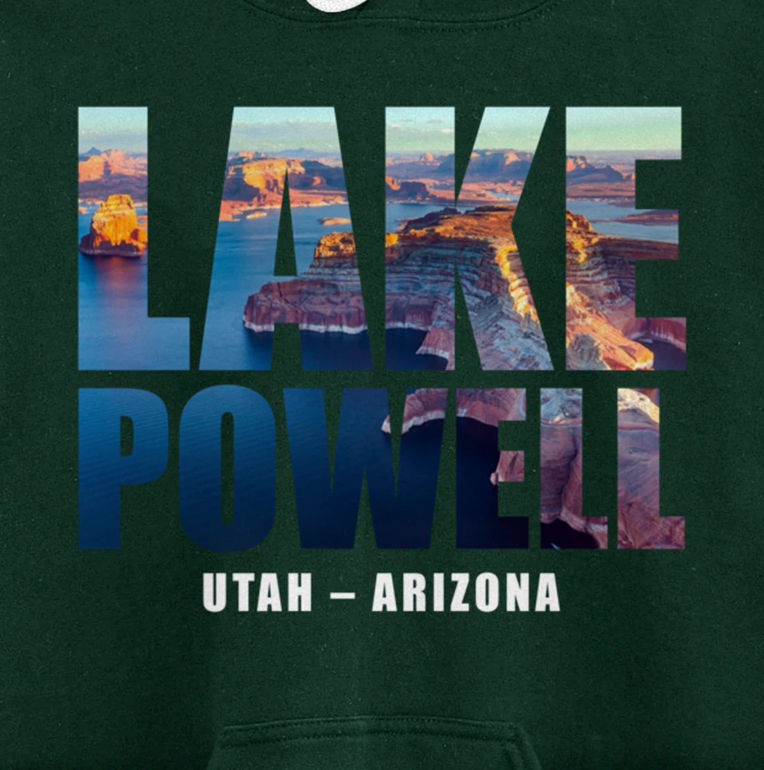 Lake Powell Landscape Inside Bold Letters Travel Souvenir Pullover Hoodie