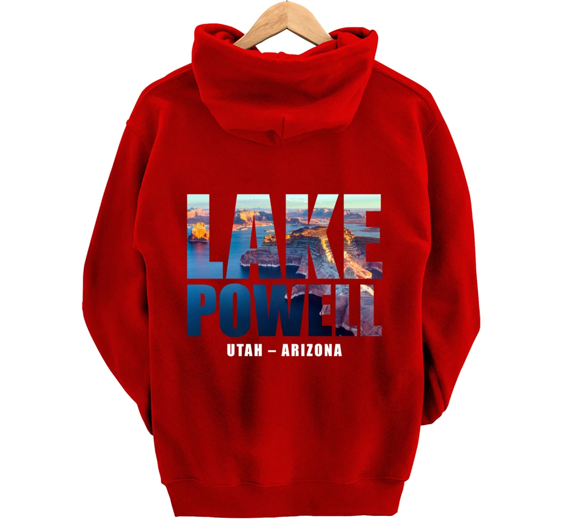 Lake Powell Landscape Inside Bold Letters Travel Souvenir Pullover Hoodie