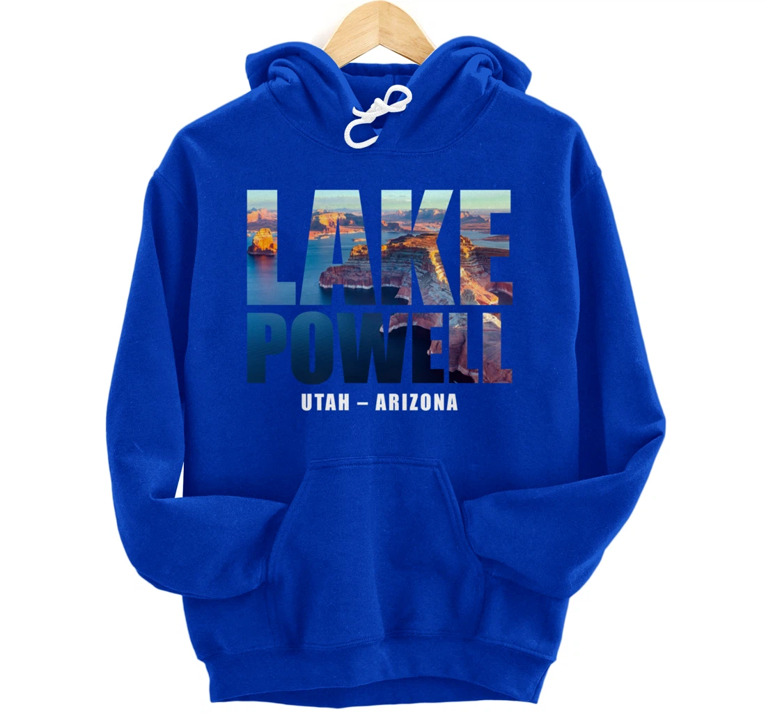 Lake Powell Landscape Inside Bold Letters Travel Souvenir Pullover Hoodie