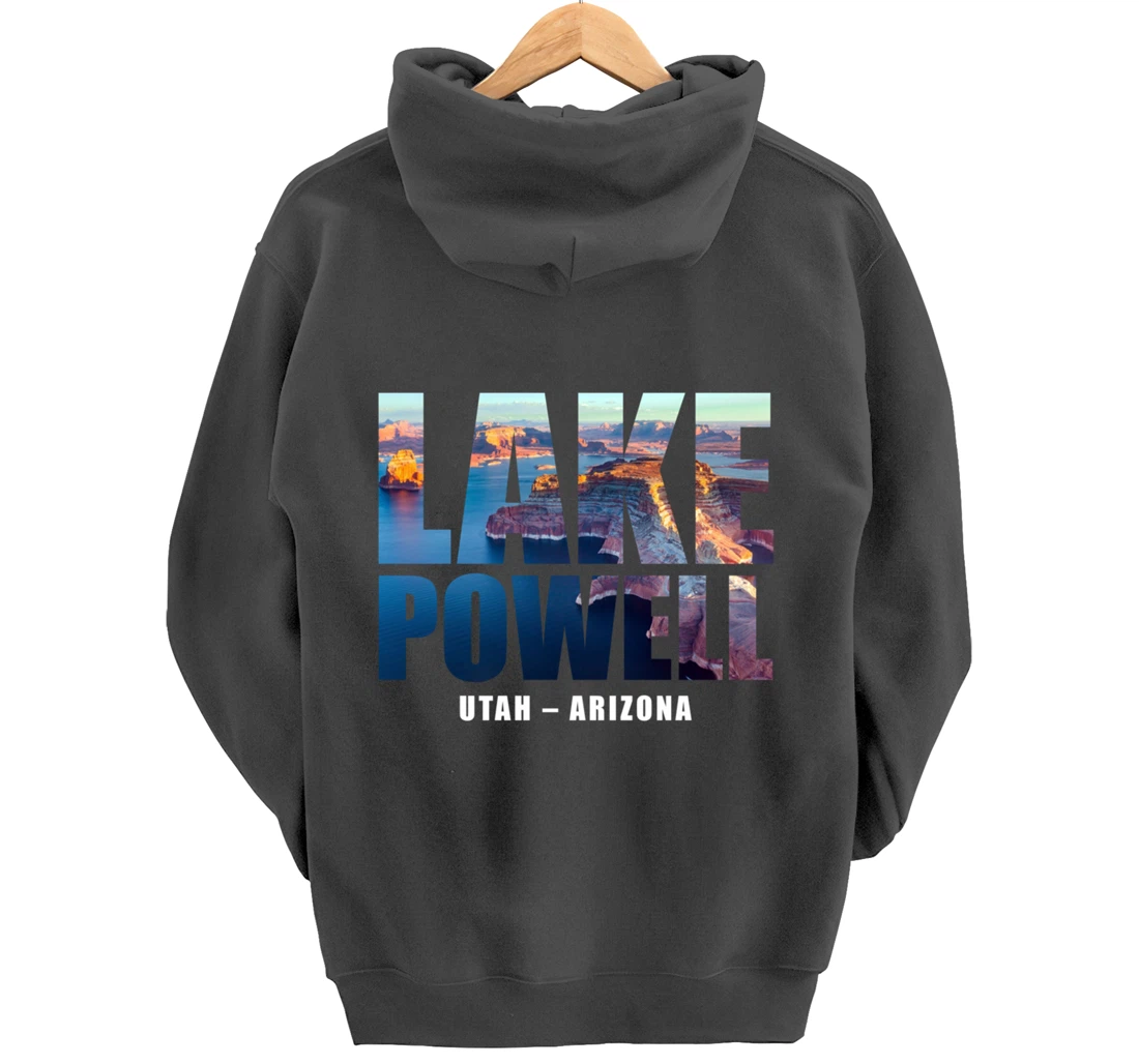 Lake Powell Landscape Inside Bold Letters Travel Souvenir Pullover Hoodie
