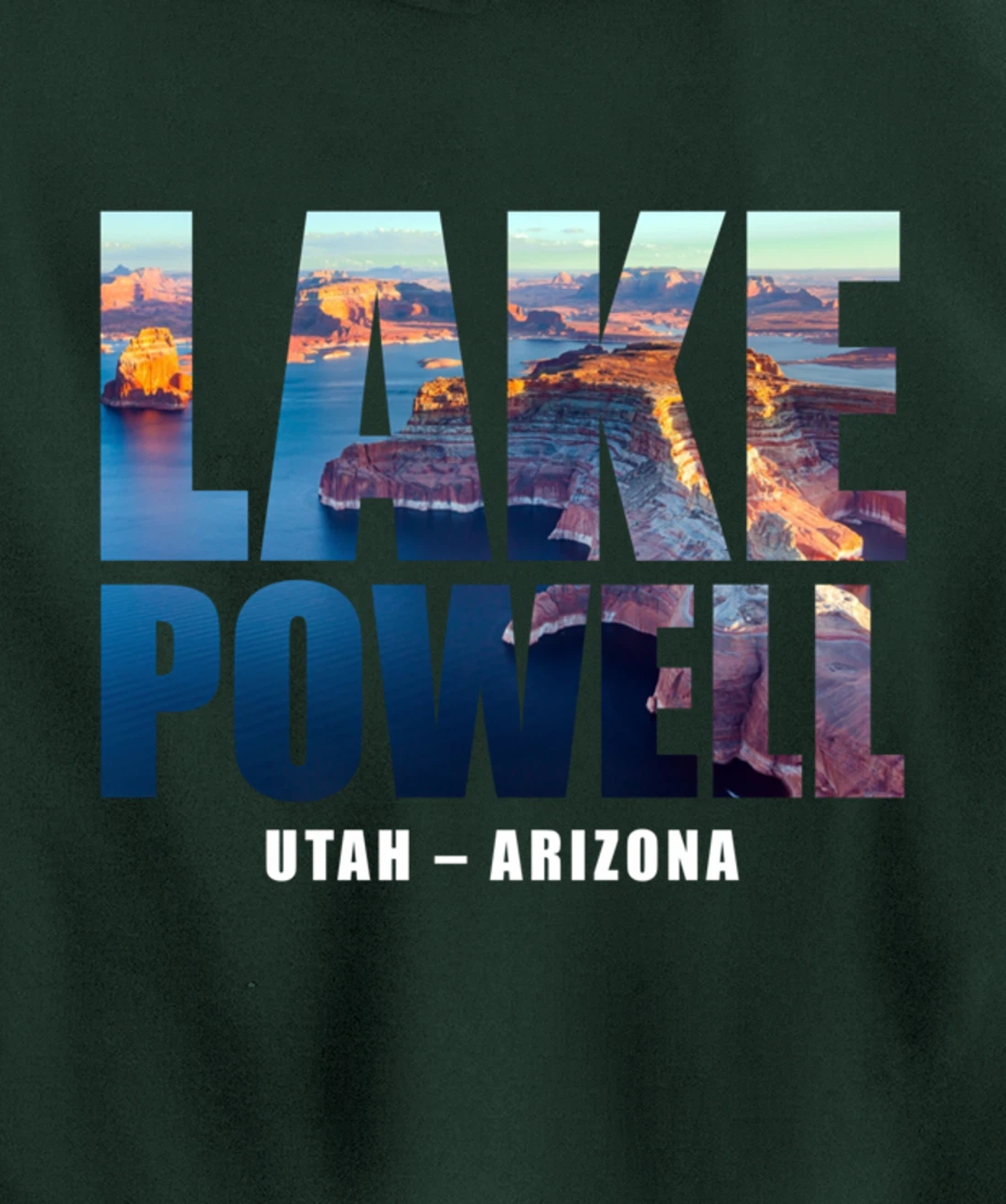 Lake Powell Landscape Inside Bold Letters Travel Souvenir Pullover Hoodie