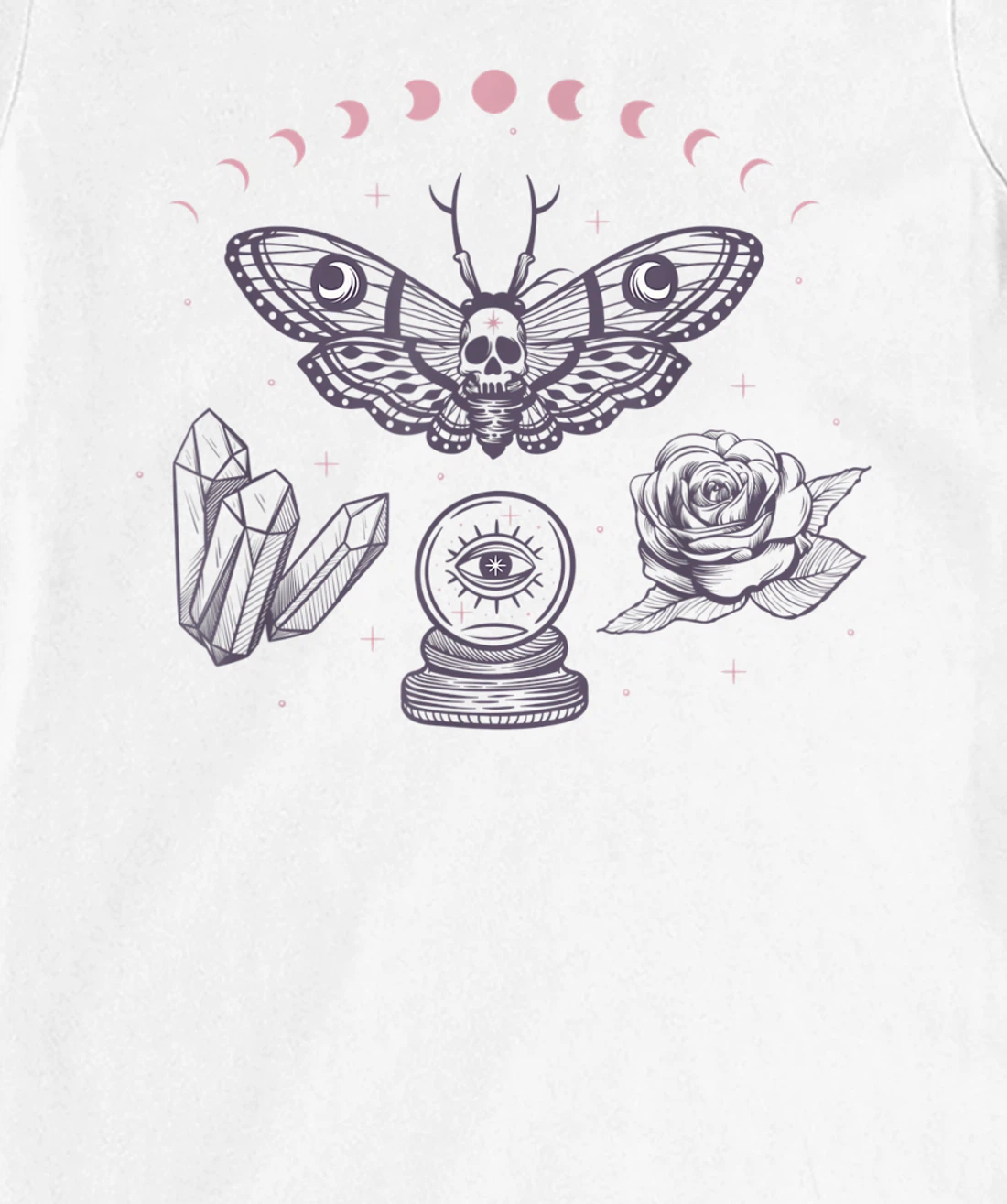 Occult Monarch Butterfly Skull T-Shirt, Women T-Shirt
