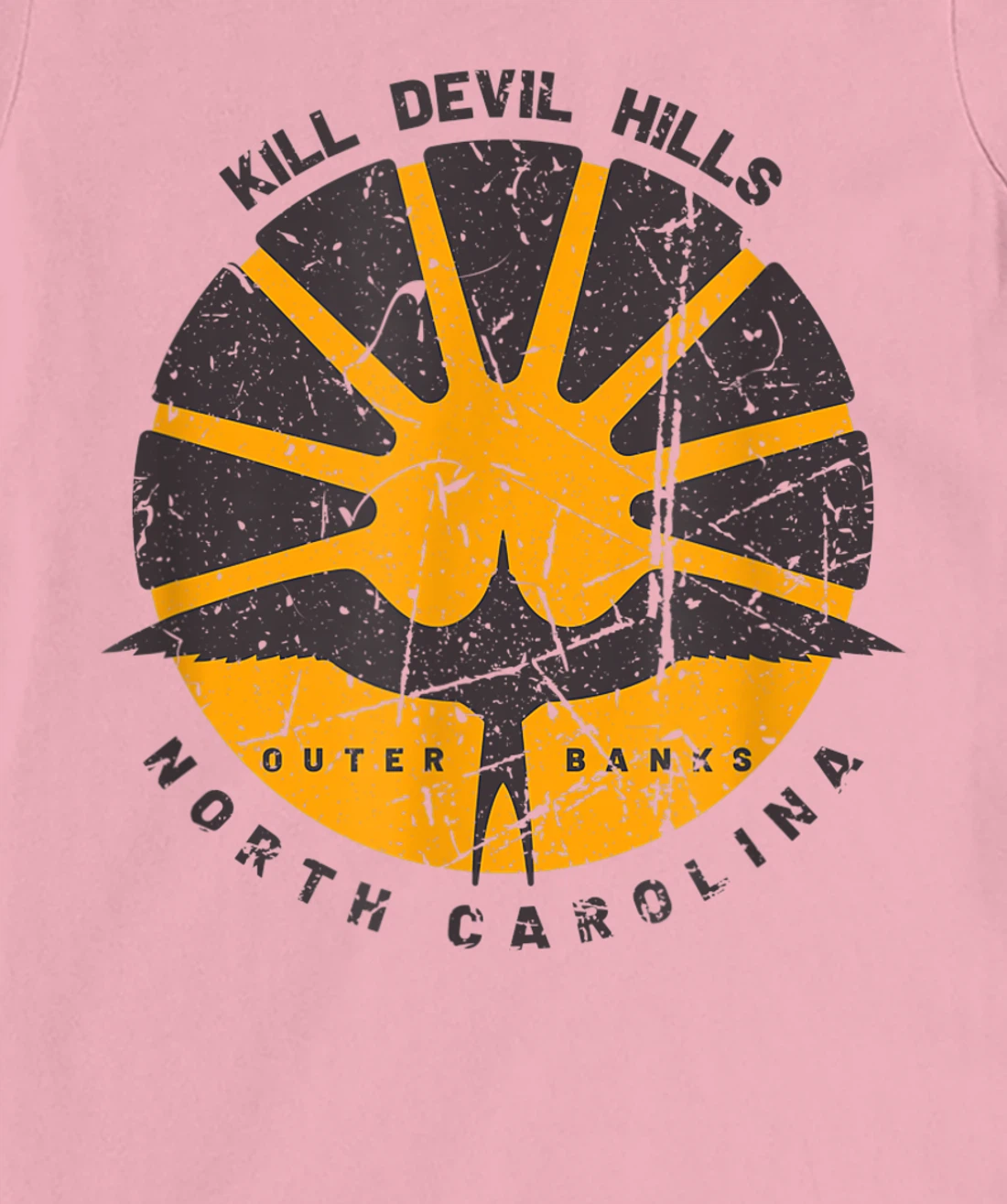 Kill Devil Hills, North Carolina Distressed Vintage Sunrise T-Shirt, Women T-Shirt