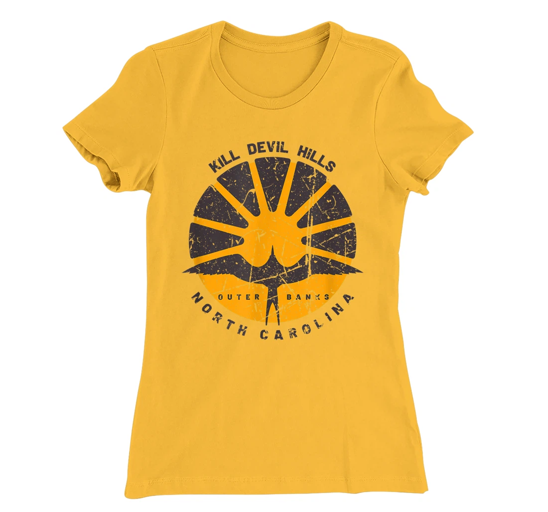 Kill Devil Hills, North Carolina Distressed Vintage Sunrise T-Shirt, Women T-Shirt