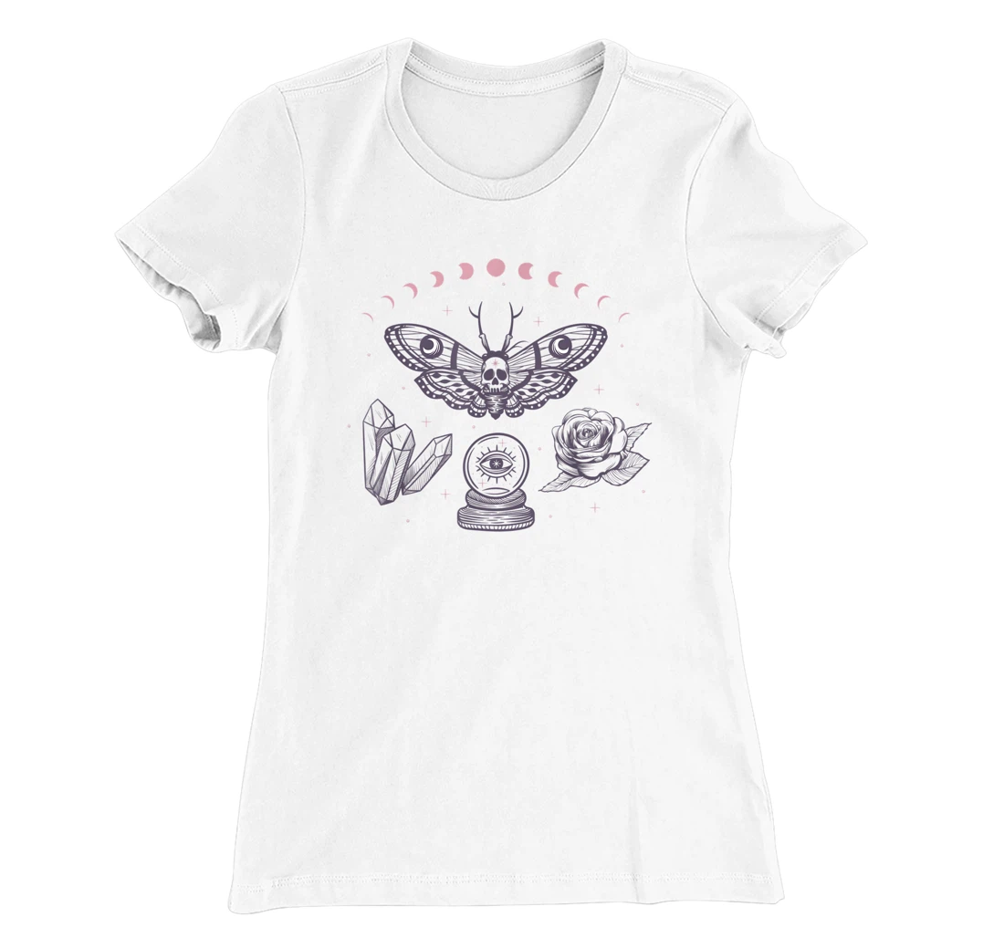 Occult Monarch Butterfly Skull T-Shirt, Women T-Shirt