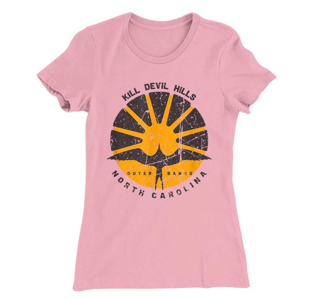 Kill Devil Hills, North Carolina Distressed Vintage Sunrise T-Shirt, Women T-Shirt