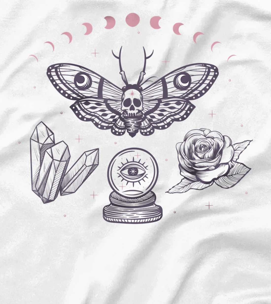 Occult Monarch Butterfly Skull T-Shirt, Women T-Shirt