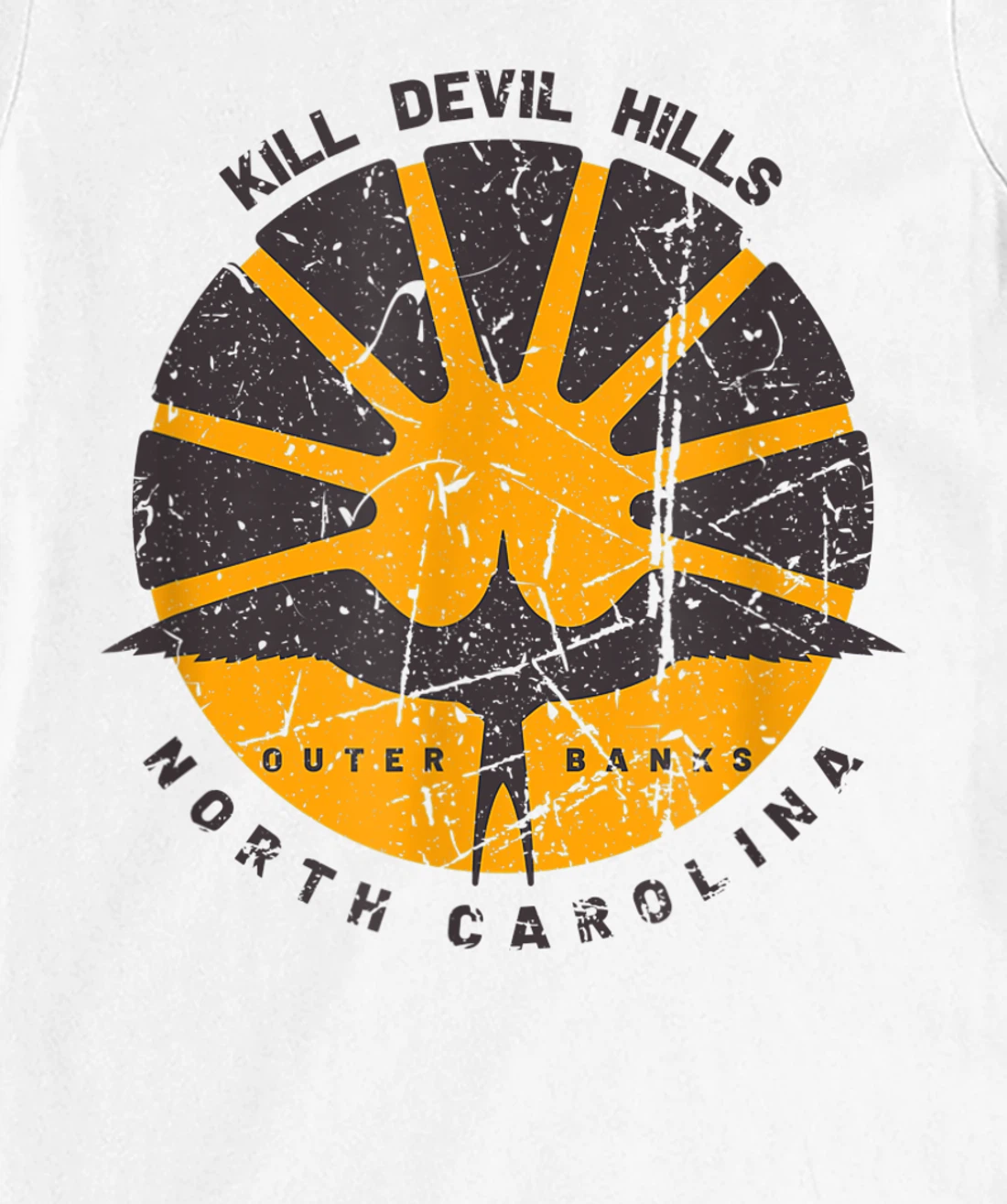 Kill Devil Hills, North Carolina Distressed Vintage Sunrise T-Shirt, Women T-Shirt