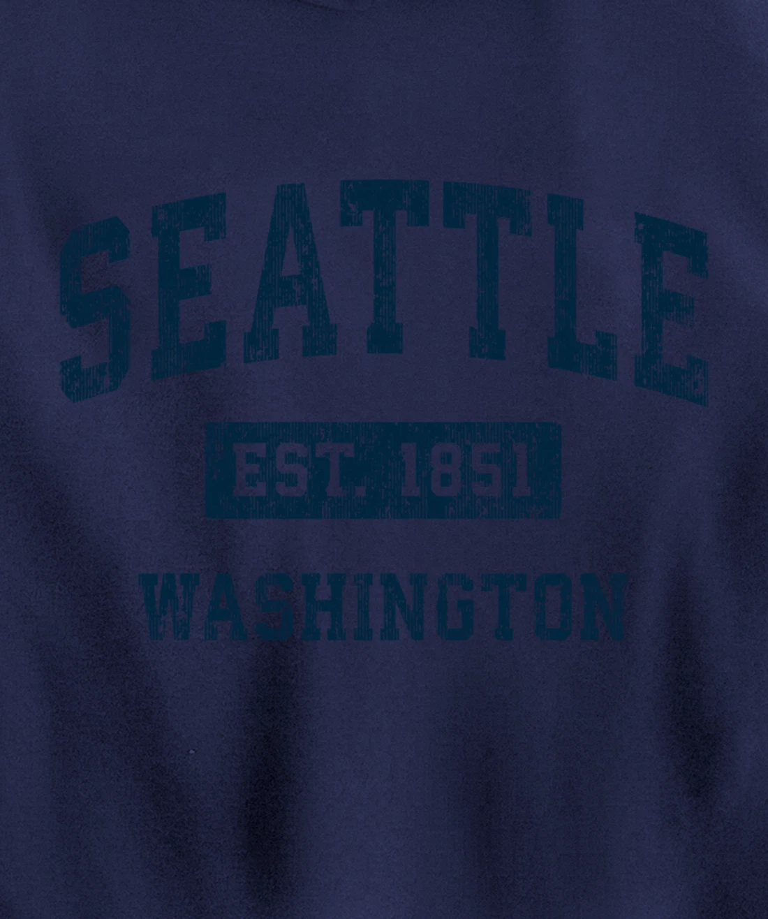 Seattle Washington WA Vintage Sports Design Navy Print Pullover Hoodie
