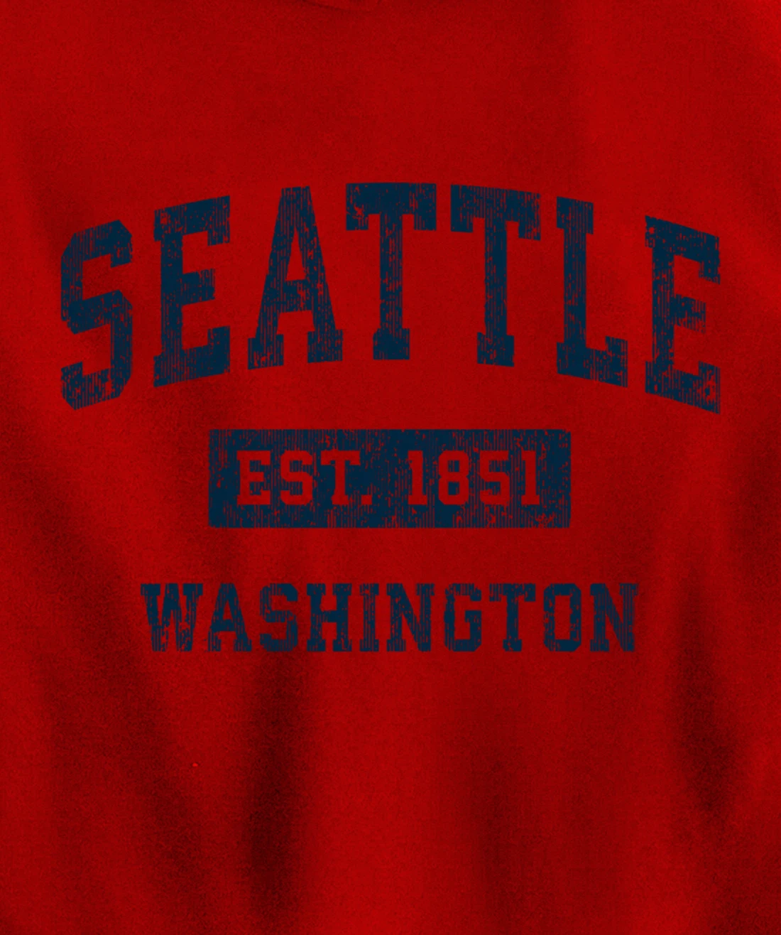 Seattle Washington WA Vintage Sports Design Navy Print Pullover Hoodie